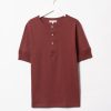 Clothing Merz b. Schwanen | Merz B. Schwanen 207 Short Sleeve Henley - Barn Red