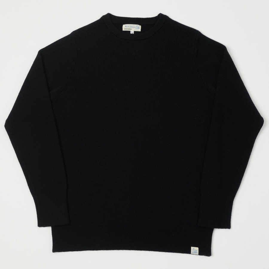 Clothing Merz b. Schwanen | Merz B. Schwanen Mwcc01 Ribbed Merino Pullover - Deep Black