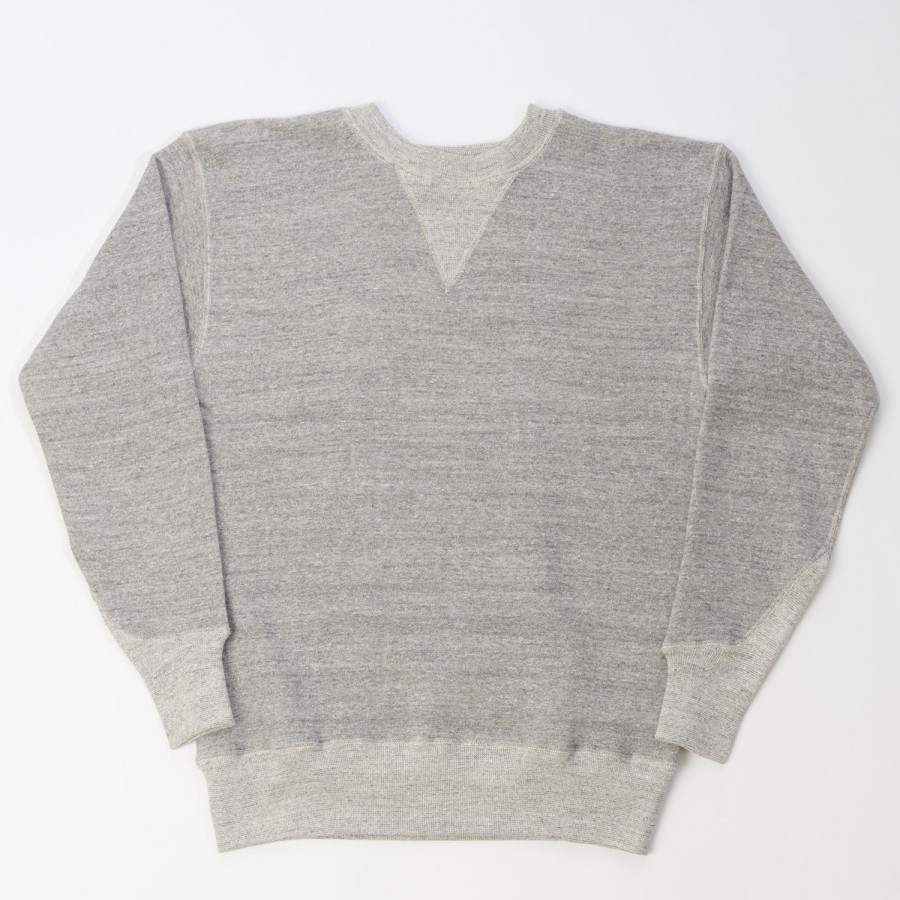 Clothing Warehouse & Co | Warehouse 467 Two Needle Crew Neck Sweatshirt - Heather Grey