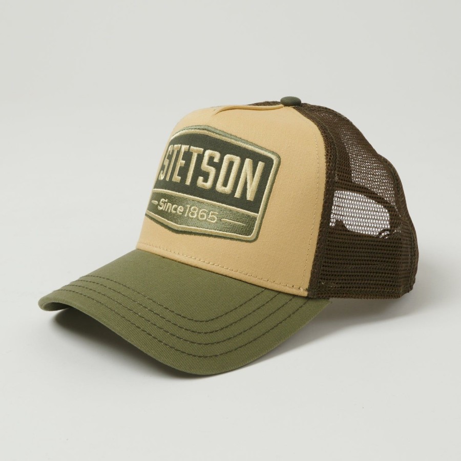 Accessories Stetson | Stetson 'Gasoline' Trucker Cap - Green/Tan