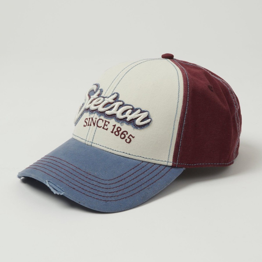 Accessories Stetson | Stetson Vintage Distressed Baseball Cap - Purple/Blue