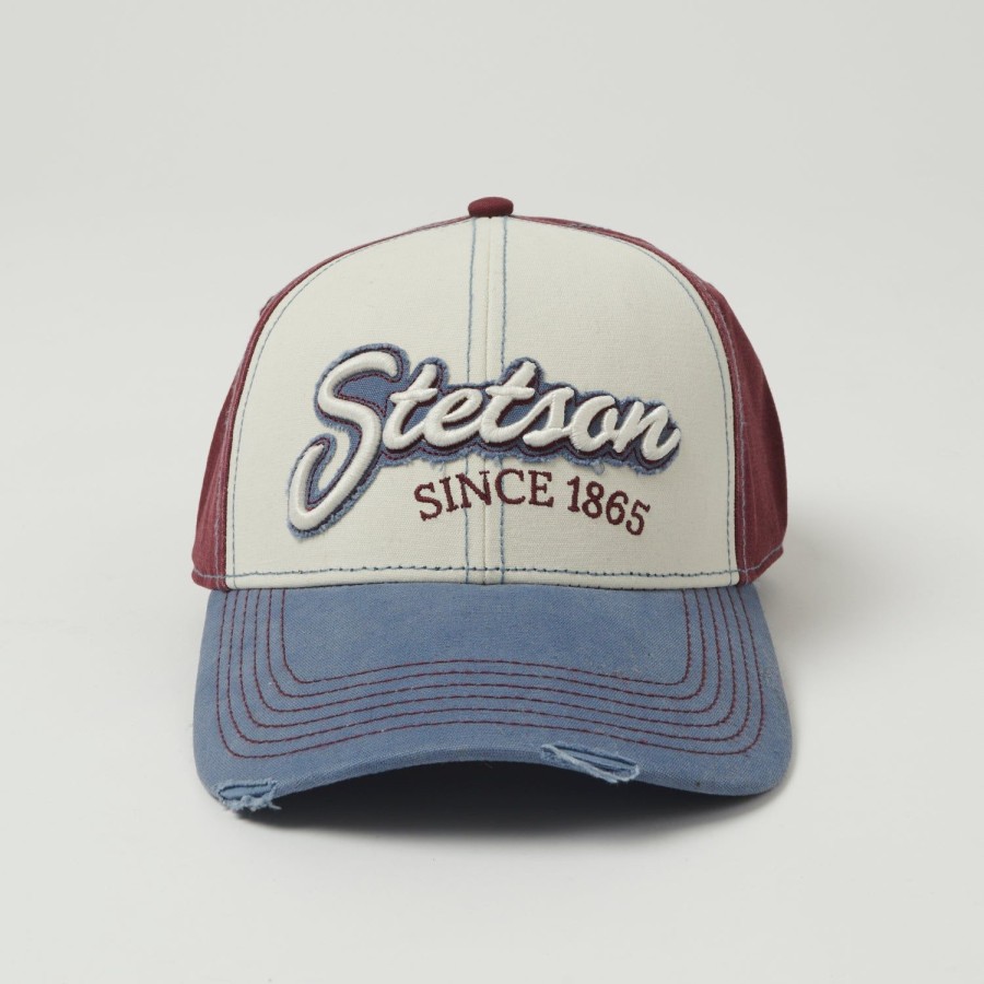 Accessories Stetson | Stetson Vintage Distressed Baseball Cap - Purple/Blue