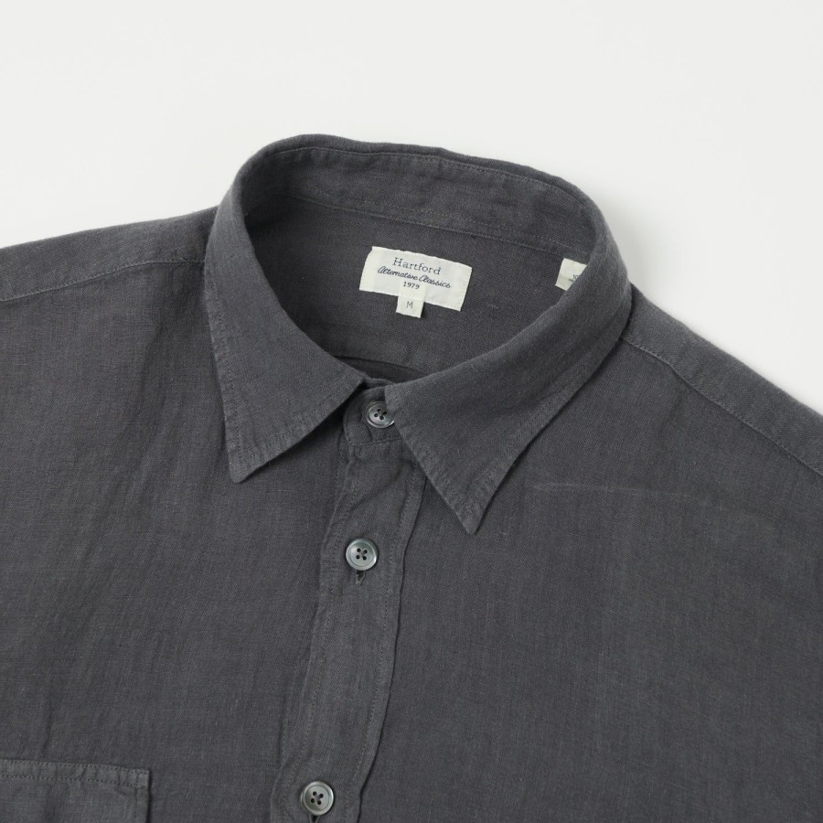 Clothing Hartford | Hartford 'Patrol' Linen Shirt - Charcoal