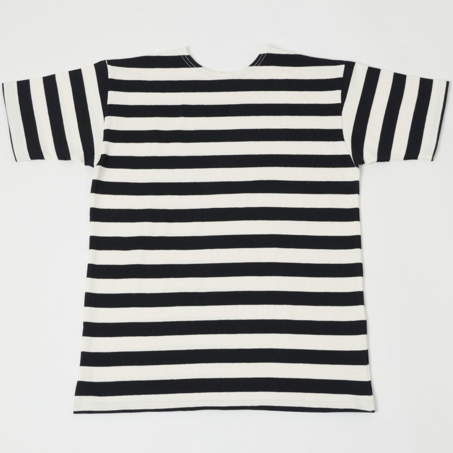 Clothing Warehouse & Co | Warehouse 4094 S/S 1" Stripe Tee - Off White/Black