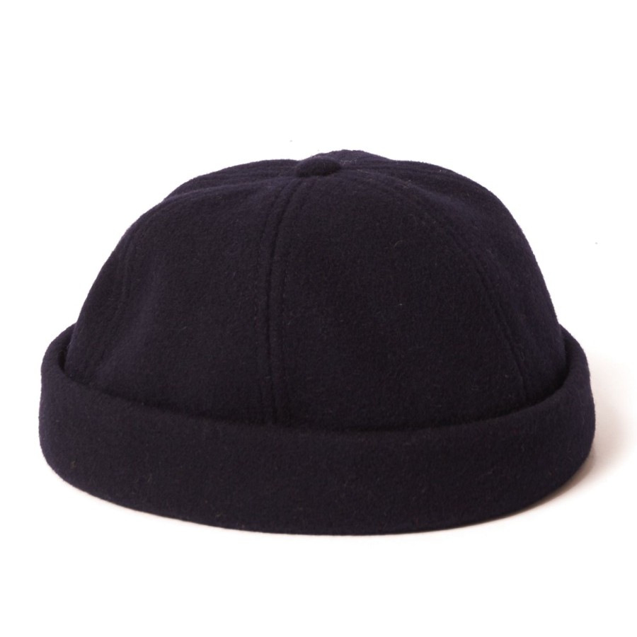 Accessories Crown Cap | Crown Cap 1-011F Melton Wool Beanie Cap - Navy