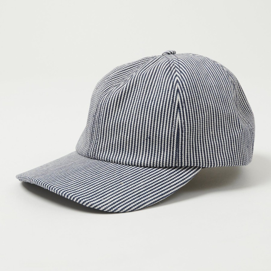 Accessories Crown Cap | Crown Cap Engineer Stripe Ball Cap - White/Navy Stripe