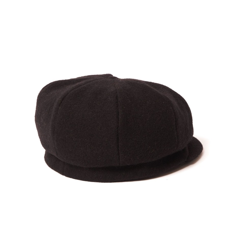 Accessories Crown Cap | Crown Cap 1-235S Wool News Boy Cap - Black