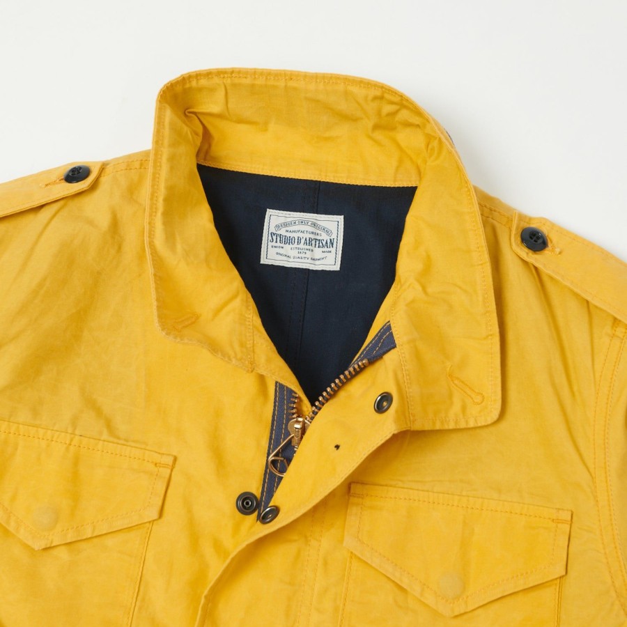 Clothing Studio D'artisan | Studio D'Artisan 4377 Waxed Cotton M-65 Field Jacket - Yellow