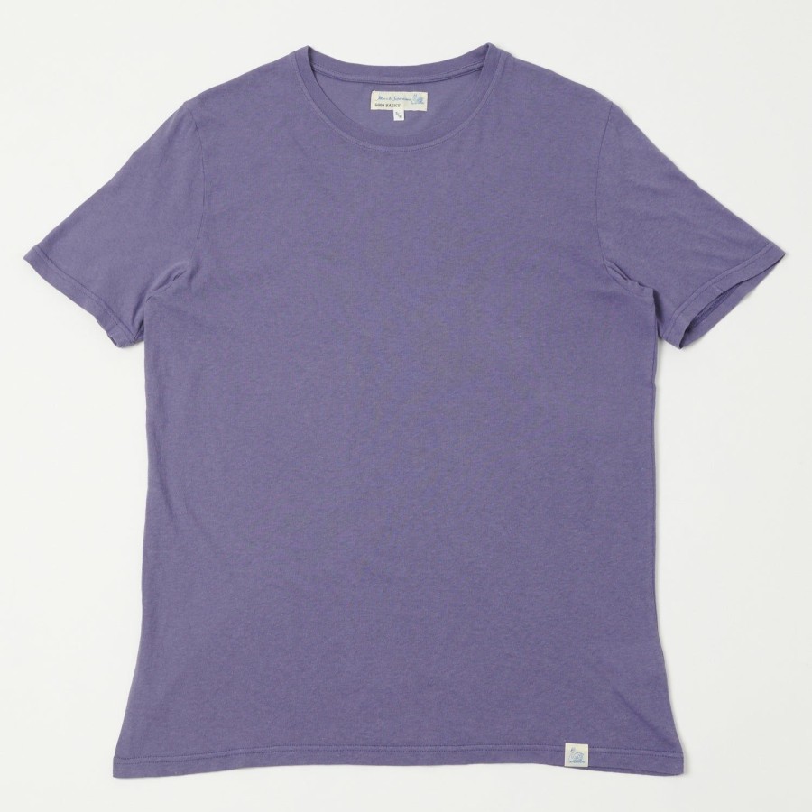 Clothing Merz b. Schwanen | Merz B. Schwanen Ct02Vj Crew Neck Tee - Purple Blue