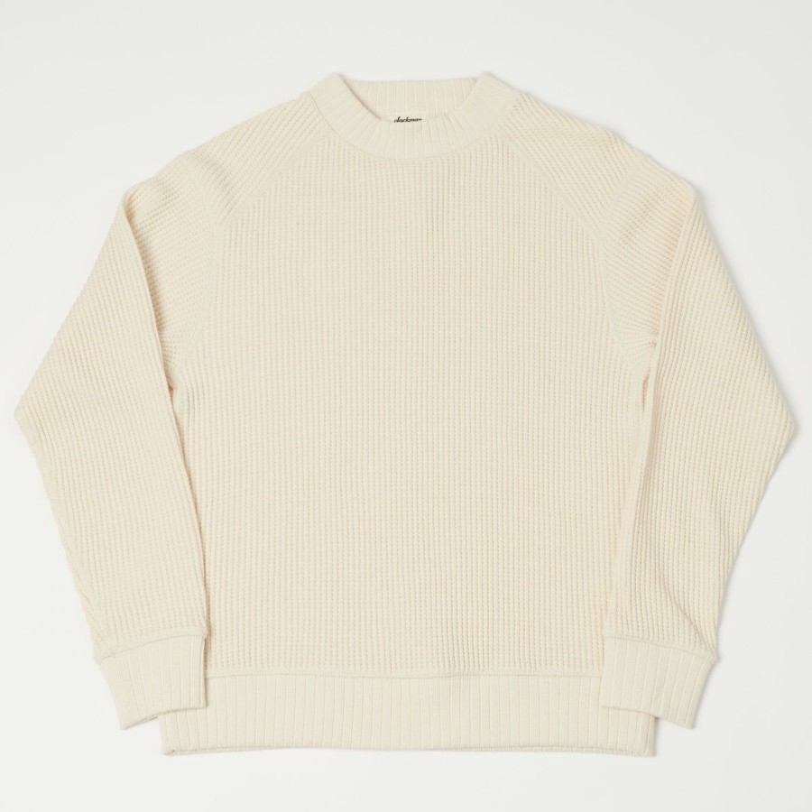 Clothing Jackman | Jackman Jm7200 Waffle Midneck Sweatshirt - Ivory