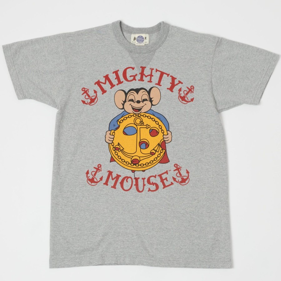 Clothing TOYS McCOY | Toys Mccoy Tmc2205 'Anchor Ch.' Mighty Mouse Tee - Heather Grey