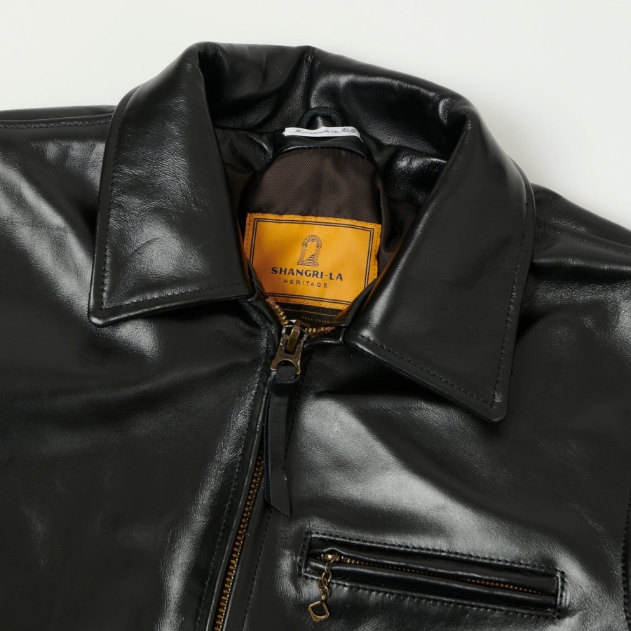 Clothing Shangri-La Heritage | Shangri-La Heritage 'Varenne' Horsehide Leather Jacket - Black