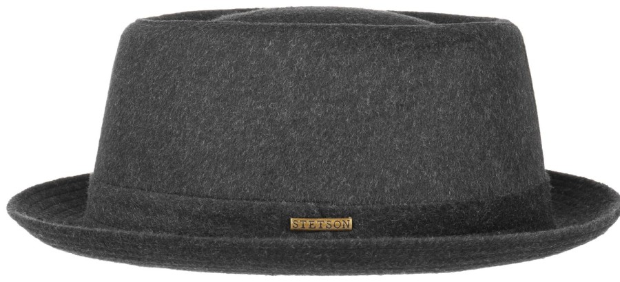 Accessories Stetson | Stetson 1690102-3 Wool Pork Pie Hat - Charcoal