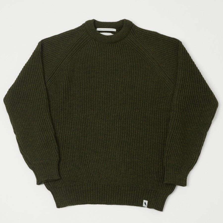 Clothing Peregrine | Peregrine Ford Crew Neck Jumper - Olive