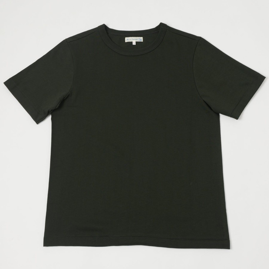 Clothing Merz b. Schwanen | Merz B. Schwanen 214 Crew Neck Tee - Forest