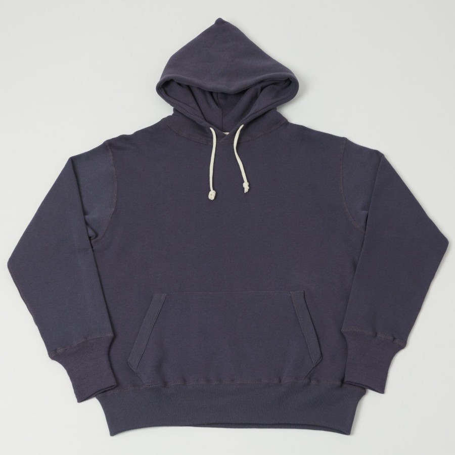 Clothing Warehouse & Co | Warehouse 450 Two Needle Hooded Sweatshirt - Navy/Eggplant