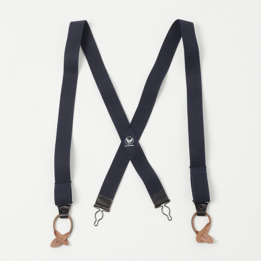 Accessories Buzz Rickson's | Buzz Rickson'S A-11 Trouser Suspenders - Navy