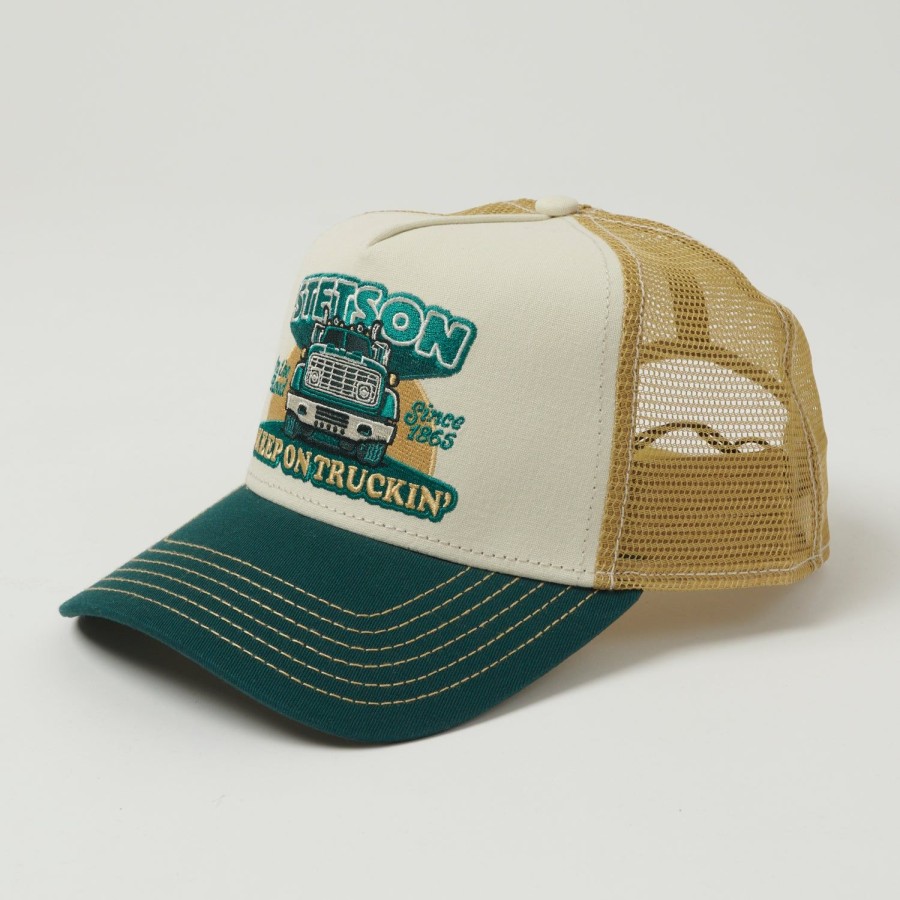 Accessories Stetson | Stetson 'Keep On Trucking' Trucker Cap - Forest/Gold