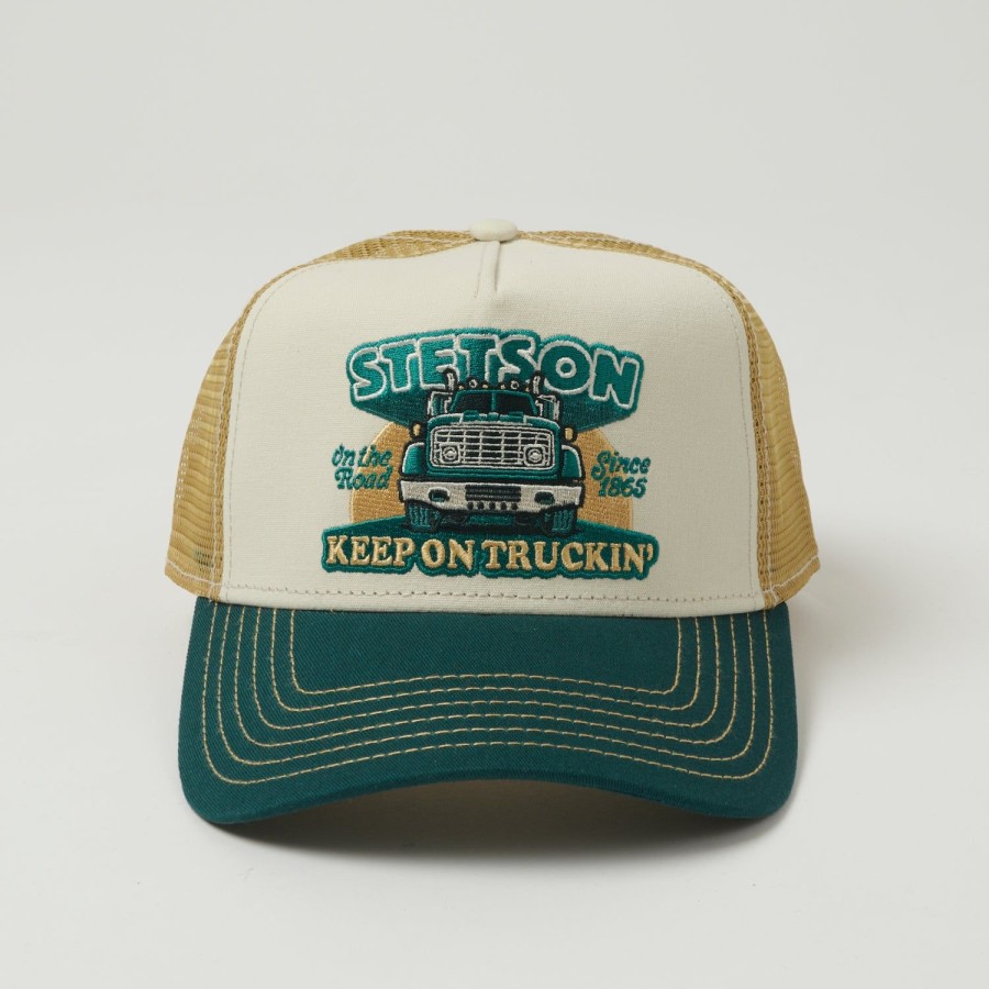 Accessories Stetson | Stetson 'Keep On Trucking' Trucker Cap - Forest/Gold