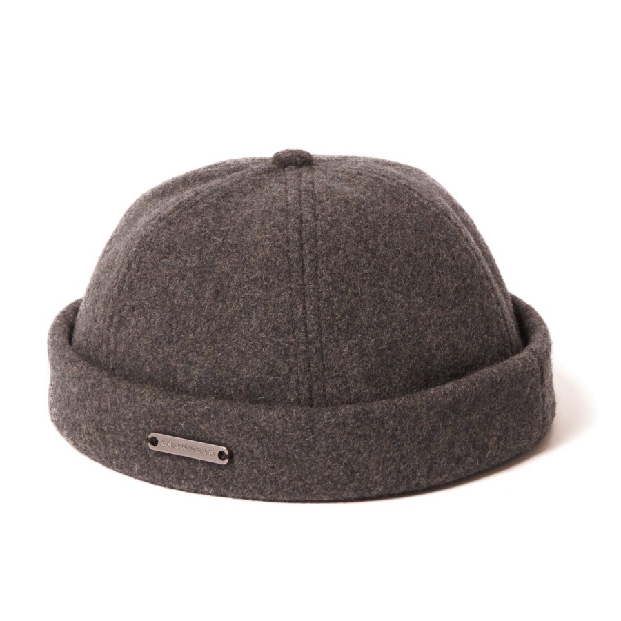 Accessories Crown Cap | Crown Cap 1-011F Melton Wool Beanie Cap - Charcoal