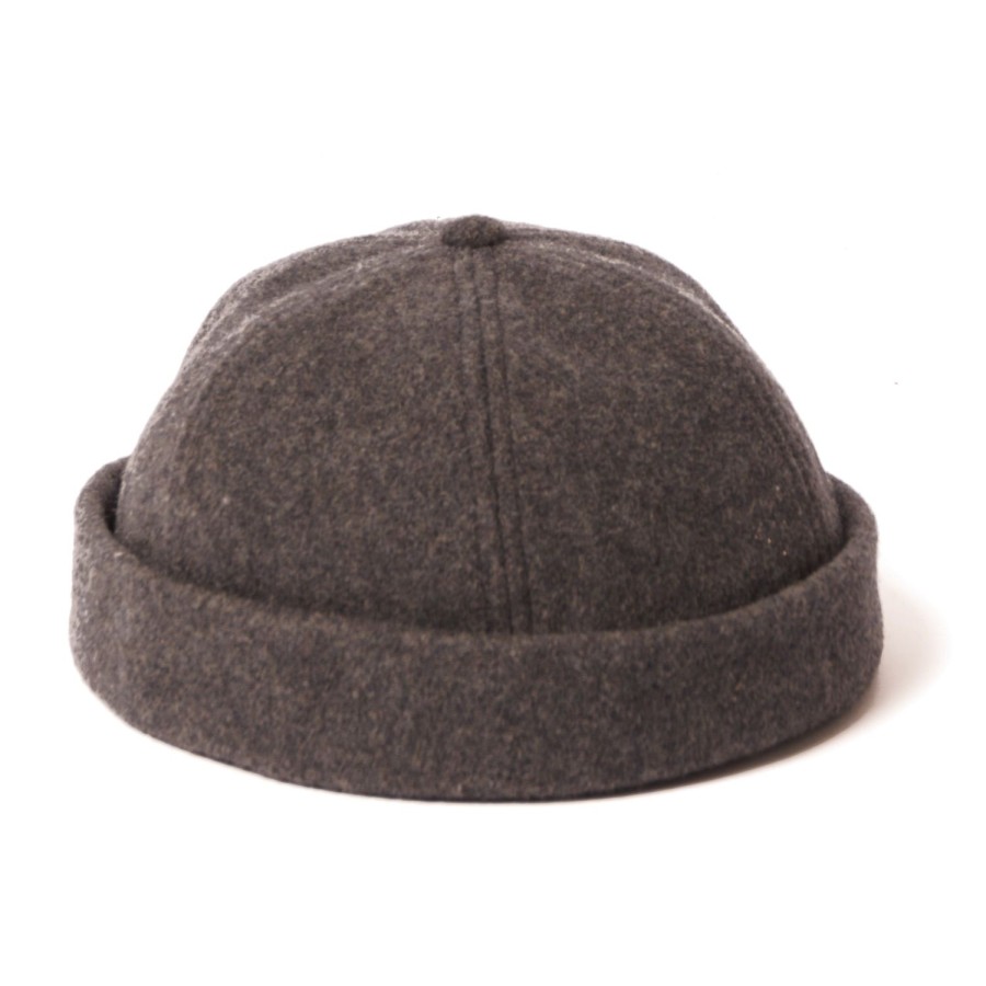 Accessories Crown Cap | Crown Cap 1-011F Melton Wool Beanie Cap - Charcoal