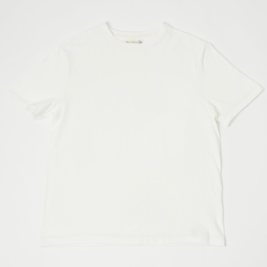 Clothing Merz b. Schwanen | Merz B. Schwanen 214 Crew Neck Tee - White