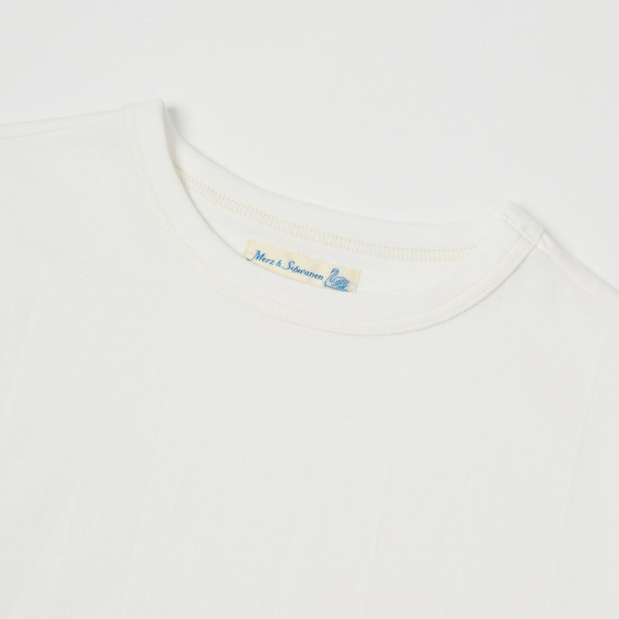 Clothing Merz b. Schwanen | Merz B. Schwanen 214 Crew Neck Tee - White