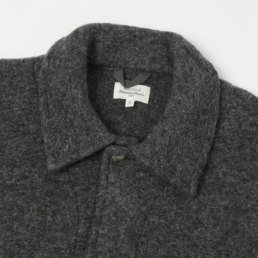 Clothing Hartford | Hartford 'Duane' Knitted Wool Jacket - Charcoal