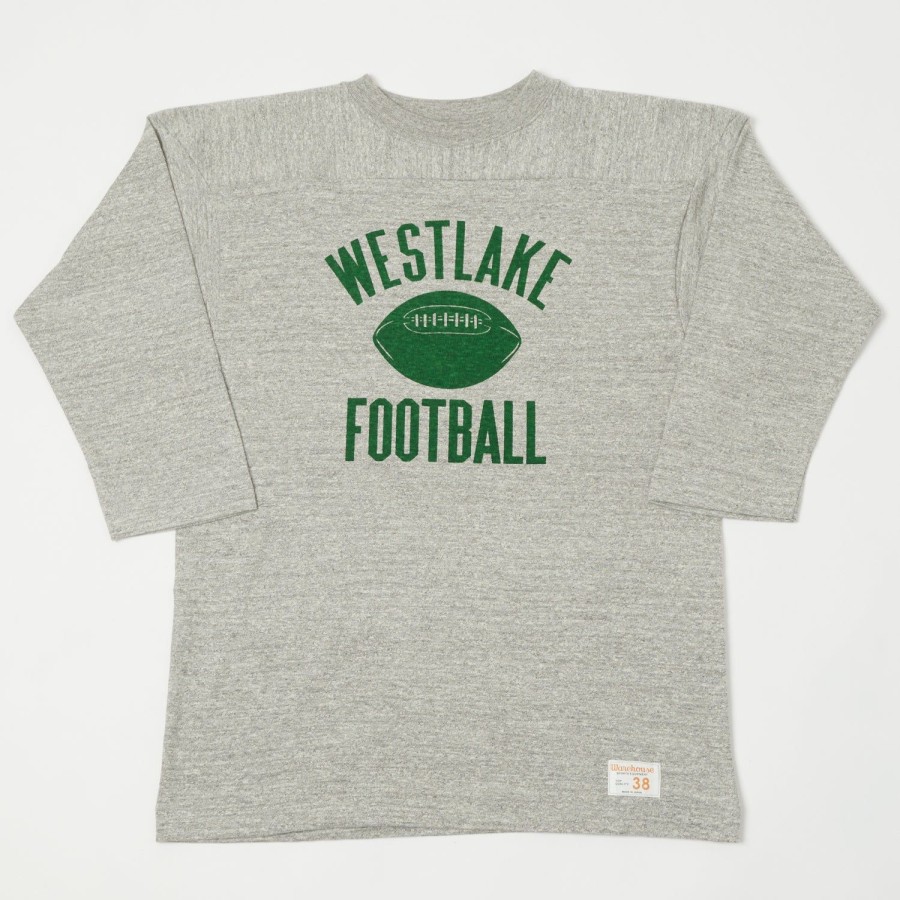 Clothing Warehouse & Co | Warehouse 4063 'West Lake' 3/4 Sleeve Football Tee - Heather Grey