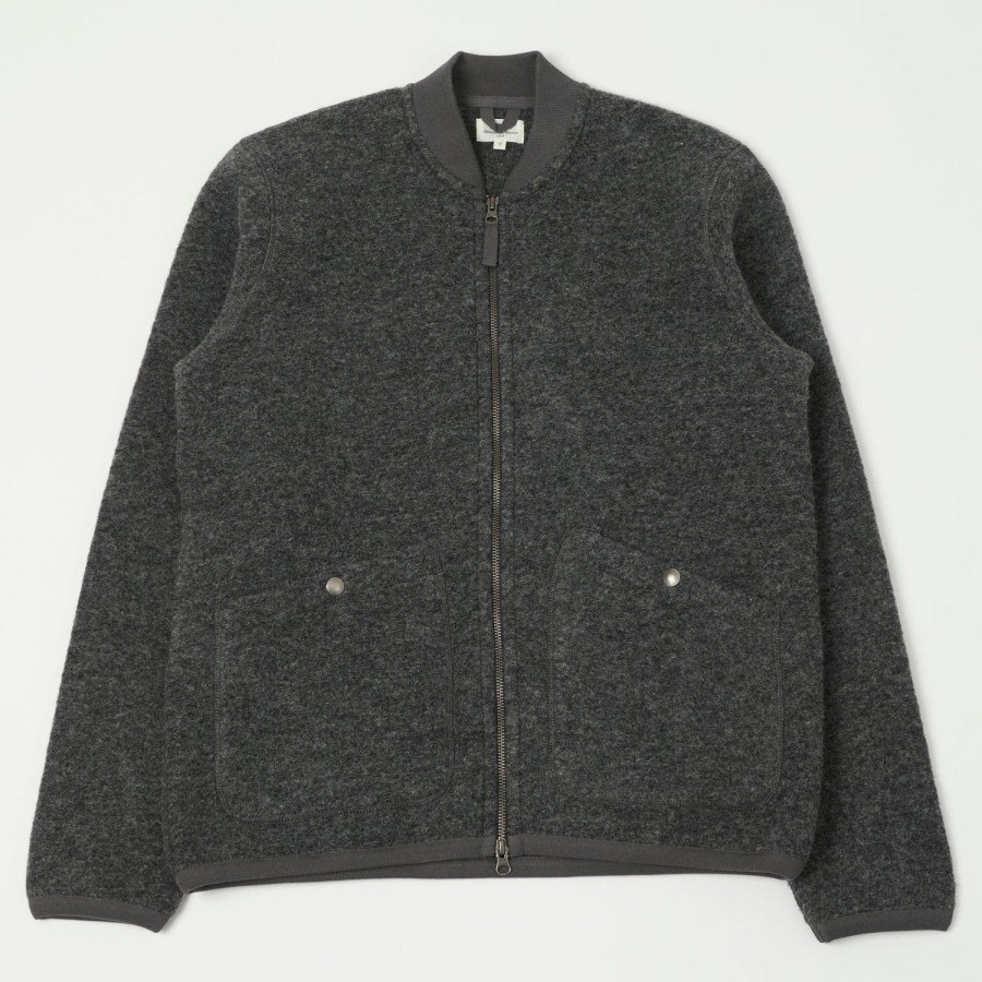 Clothing Hartford | Hartford 'David' Knitted Wool Jacket - Charcoal