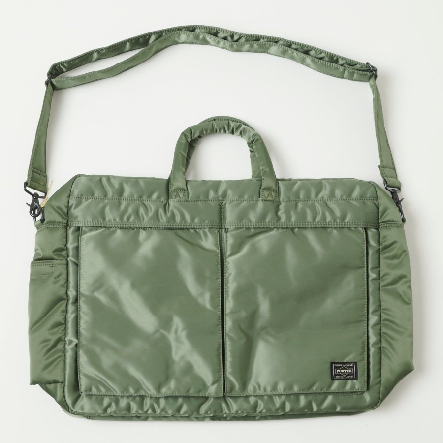 Accessories Porter - Yoshida & Co. | Porter-Yoshida & Co. Tanker 2-Way Overnight Briefcase - Sage Green