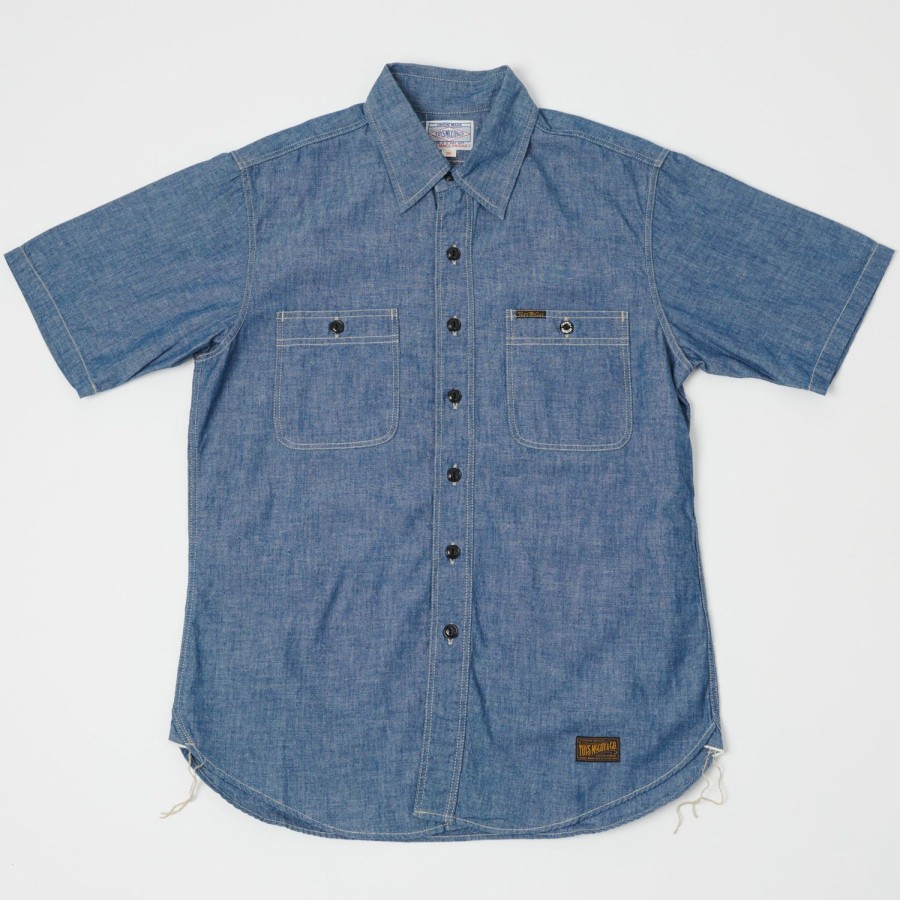 Clothing TOYS McCOY | Toys Mccoy Tms2105 Ss Chambray Work Shirt - Blue