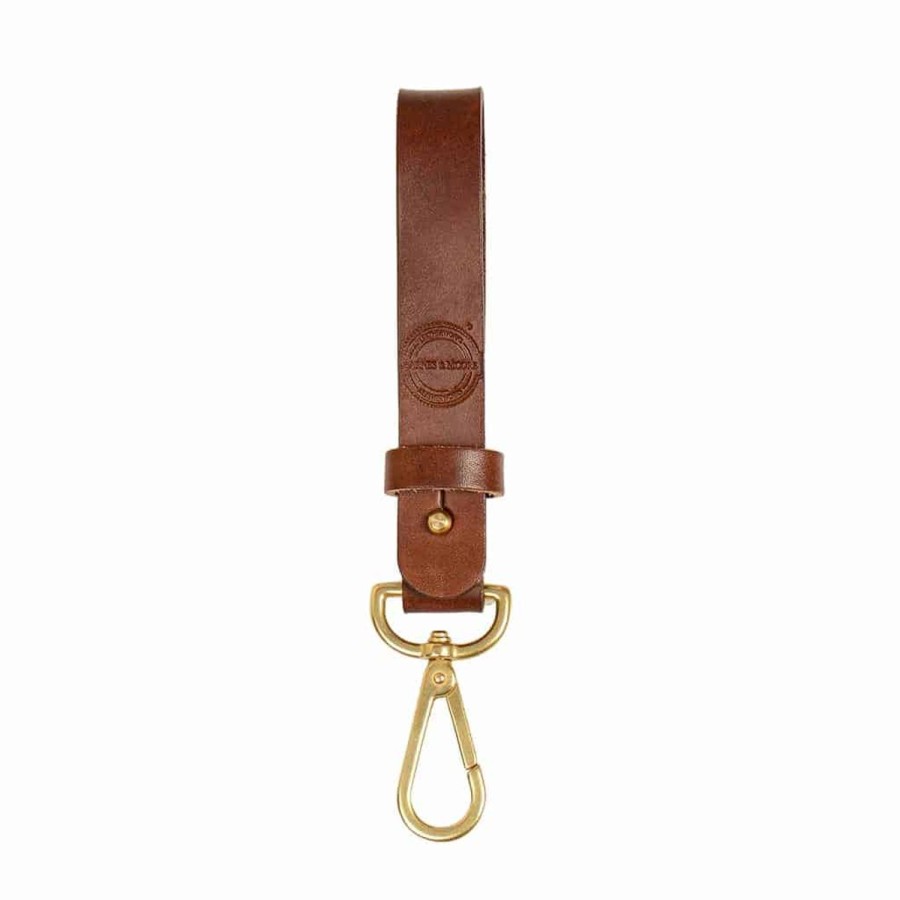 Accessories Barnes & Moore | Barnes & Moore Long Key Tether - Oak Bark Dark/Brass