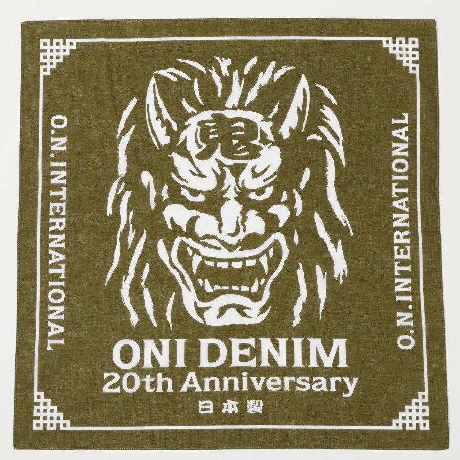 Accessories ONI Denim | Oni Denim 20Th Anniversary Bandana - Olive