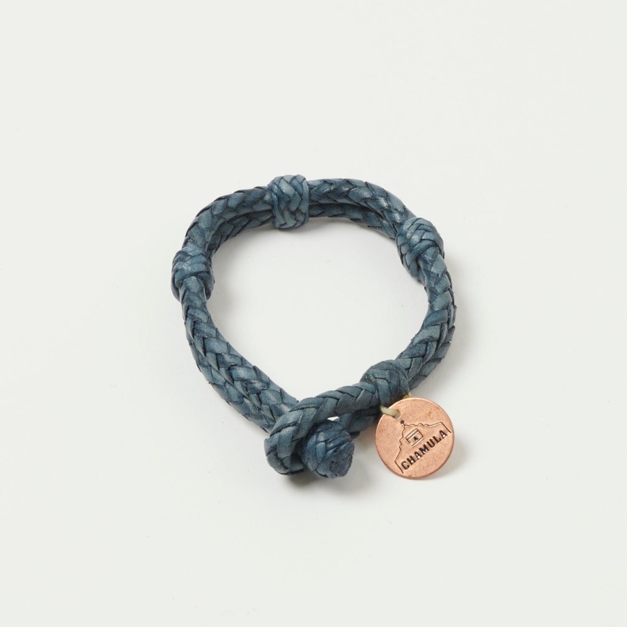 Accessories Chamula | Chamula Double Round Leather Bracelet - Blue