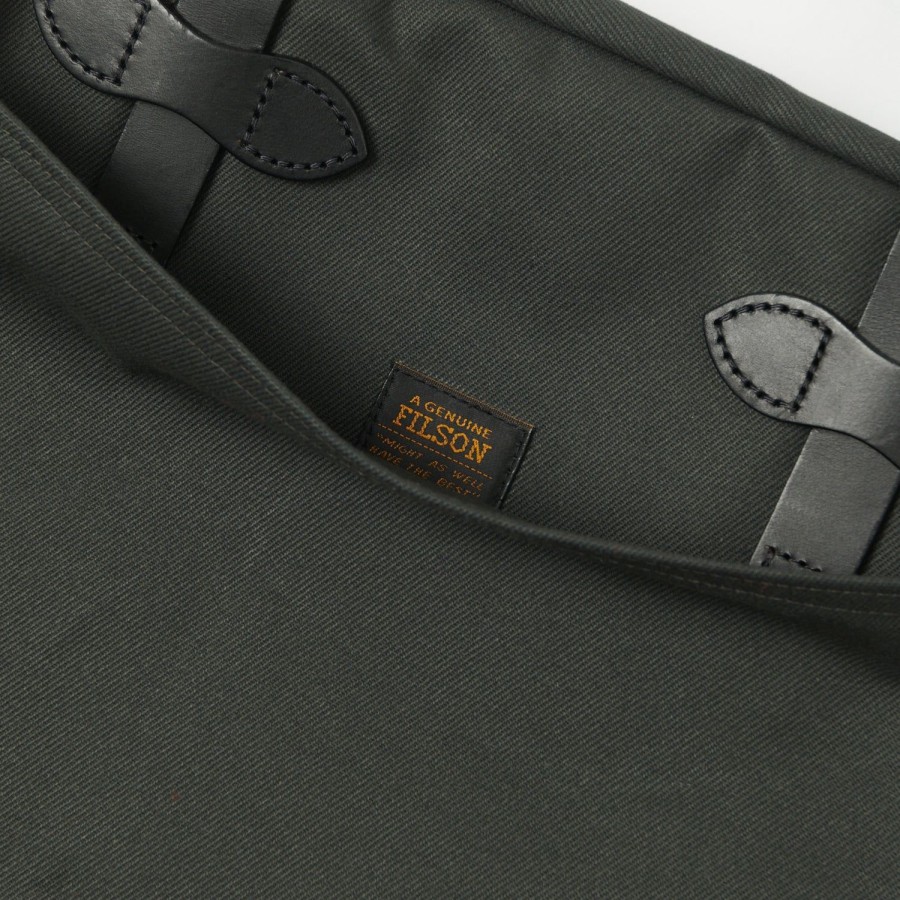 Accessories Filson | Filson Rugged Twill Tote Bag With Zipper - Faded Black