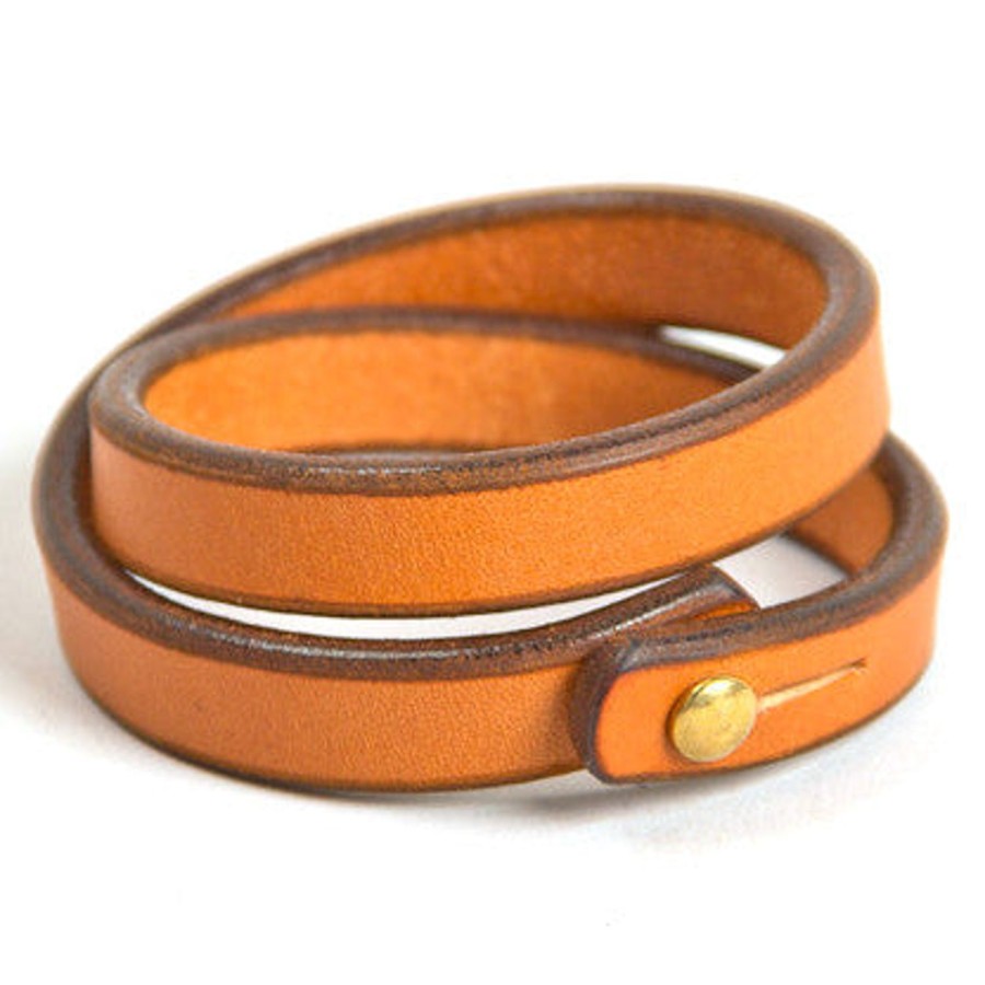 Accessories Tanner Goods | Tanner Goods Double Wristband Saddle Tan