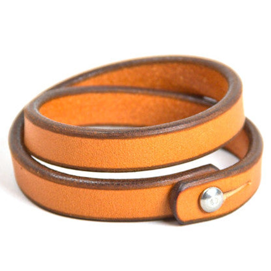 Accessories Tanner Goods | Tanner Goods Double Wristband Saddle Tan