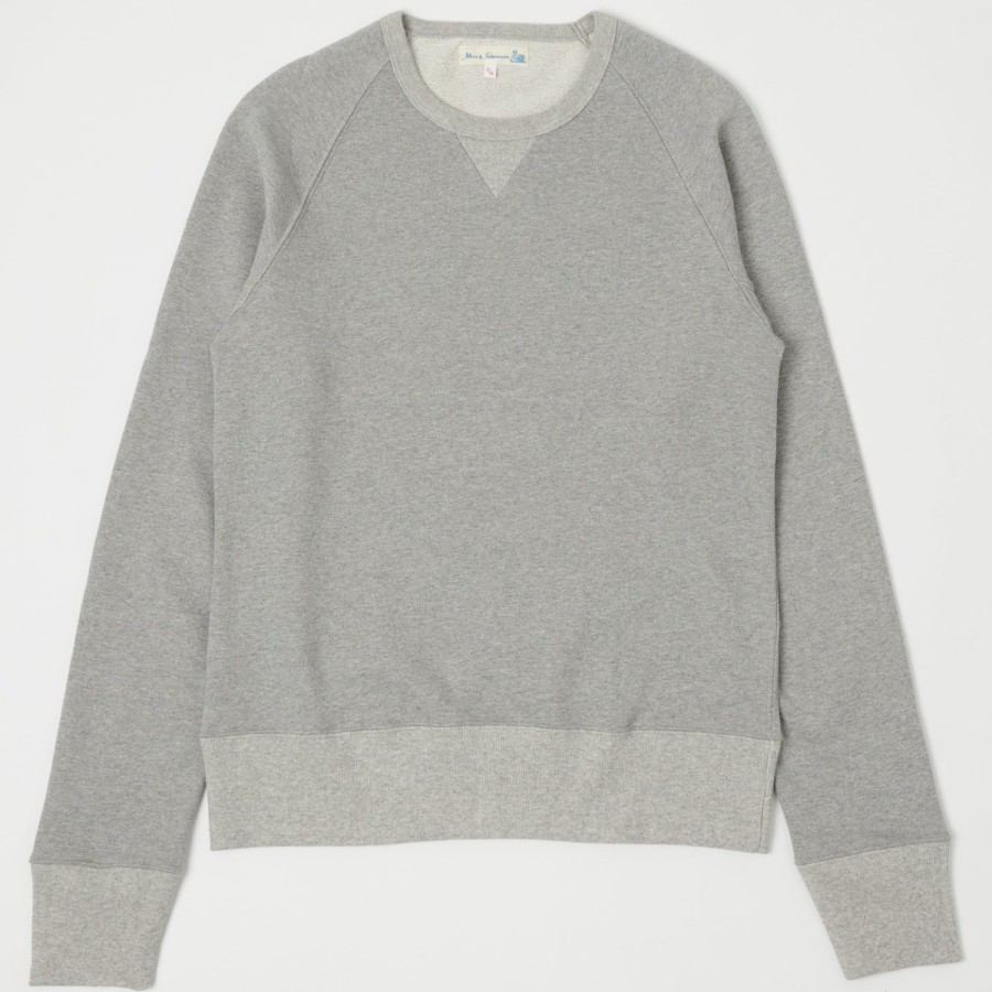 Clothing Merz b. Schwanen | Merz B. Schwanen 349 Raglan Crew Neck Sweatshirt - Grey Melange