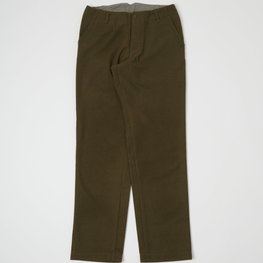 Clothing Gorouta | Gorouta 0404 Pleated Wool Trouser - Olive