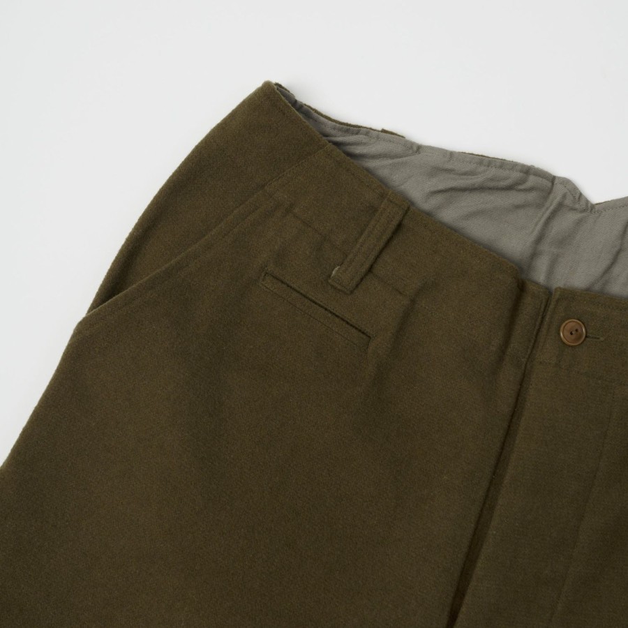 Clothing Gorouta | Gorouta 0404 Pleated Wool Trouser - Olive