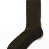 Accessories RoToTo | Rototo Very Velour Sock - Dark Green/Navy