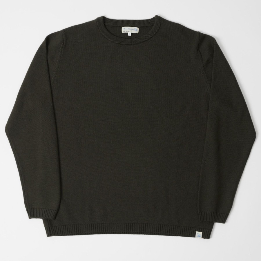 Clothing Merz b. Schwanen | Merz B. Schwanen Mwrc01 Knit Crew Neck Pullover - Army