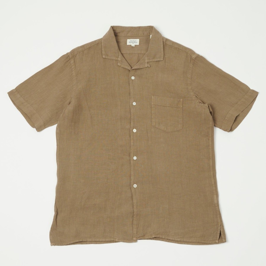 Clothing Hartford | Hartford Linen Short Sleeve Shirt - Cigar