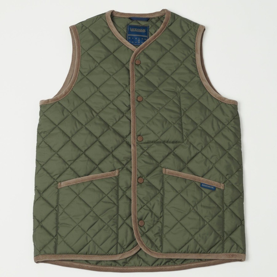 Clothing Lavenham | Lavenham Thornham Quilted Gilet - Olive Green/Olive Green