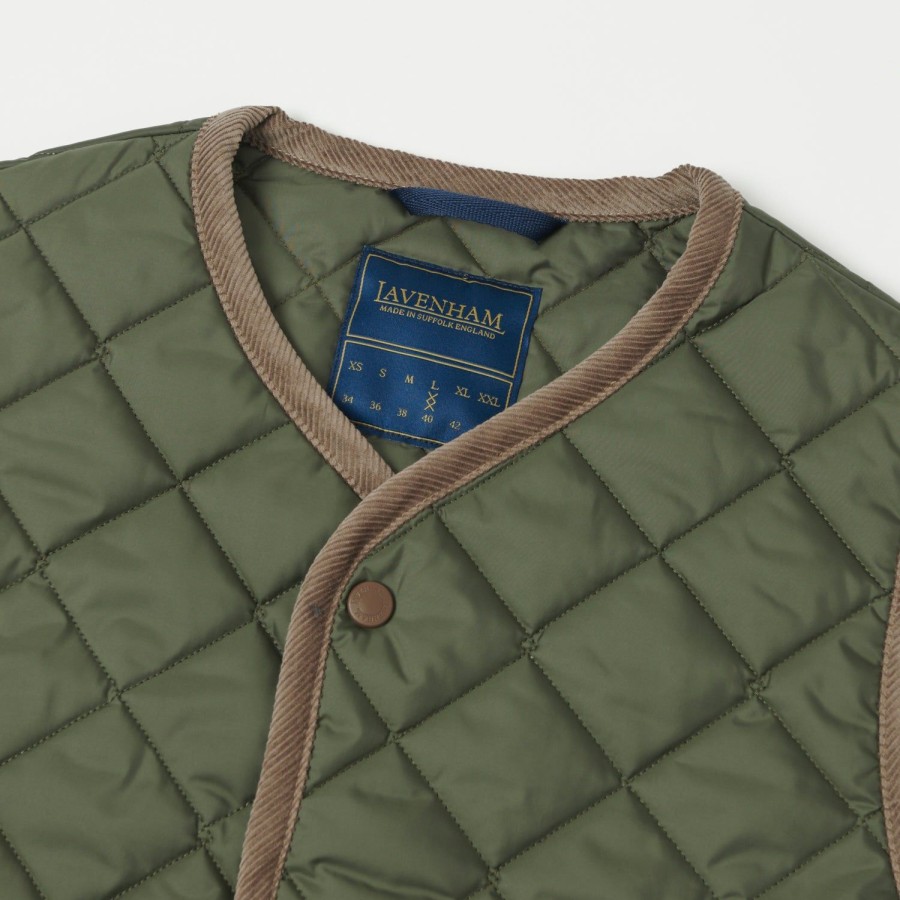 Clothing Lavenham | Lavenham Thornham Quilted Gilet - Olive Green/Olive Green