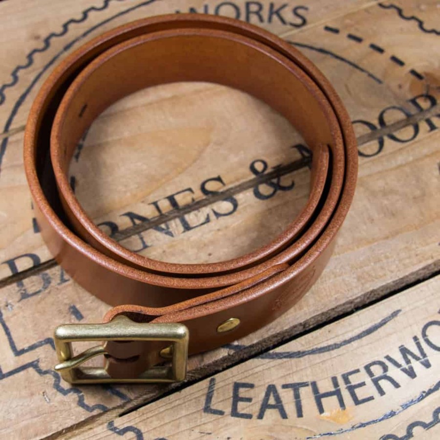 Accessories Barnes & Moore | Barnes & Moore Bosun Belt - Harness Tan/Matt Brass