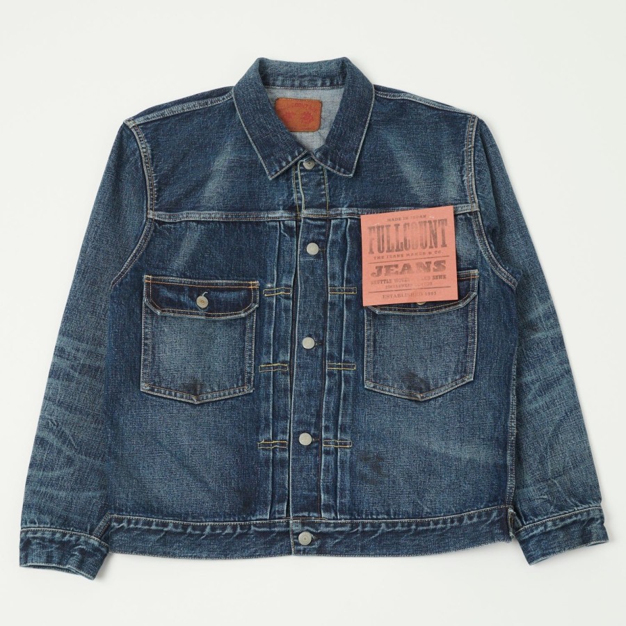 Clothing Full Count | Full Count 2050-2102Xx 15.5Oz 'Fear Of The Dark' Type-Ii Denim Jacket - Heavy Wash