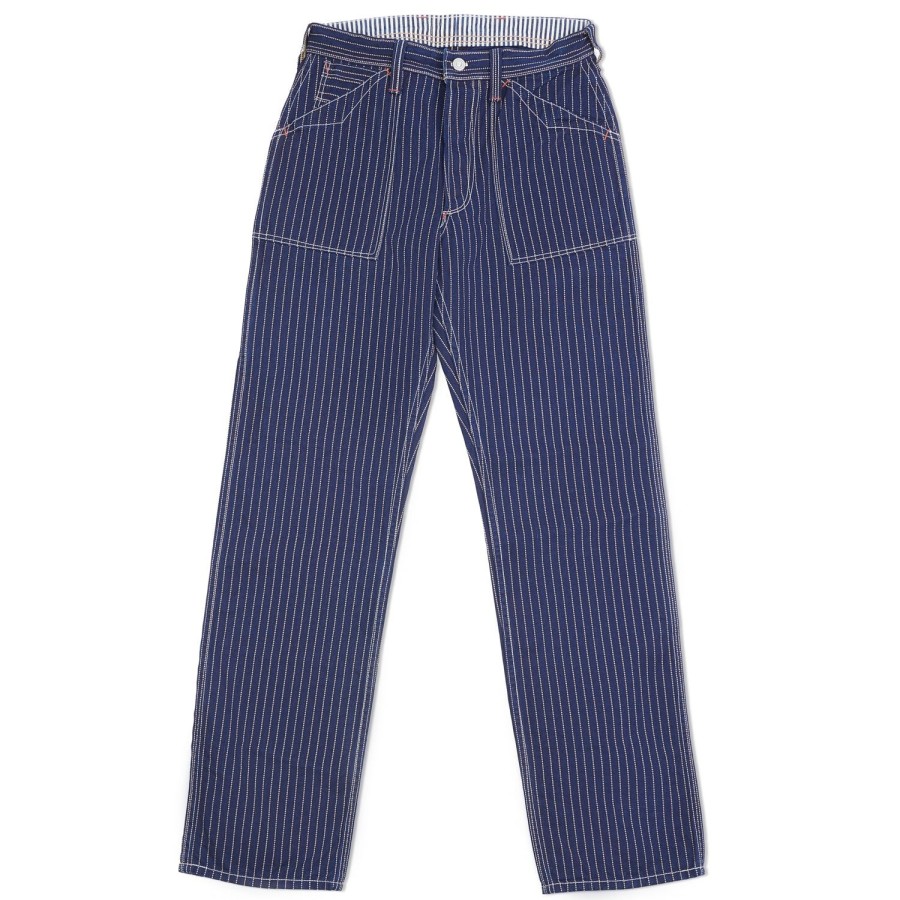 Clothing Freewheelers & Co | Freewheelers 2112001 Longshoreman Overall - Indigo Wabash Stripe