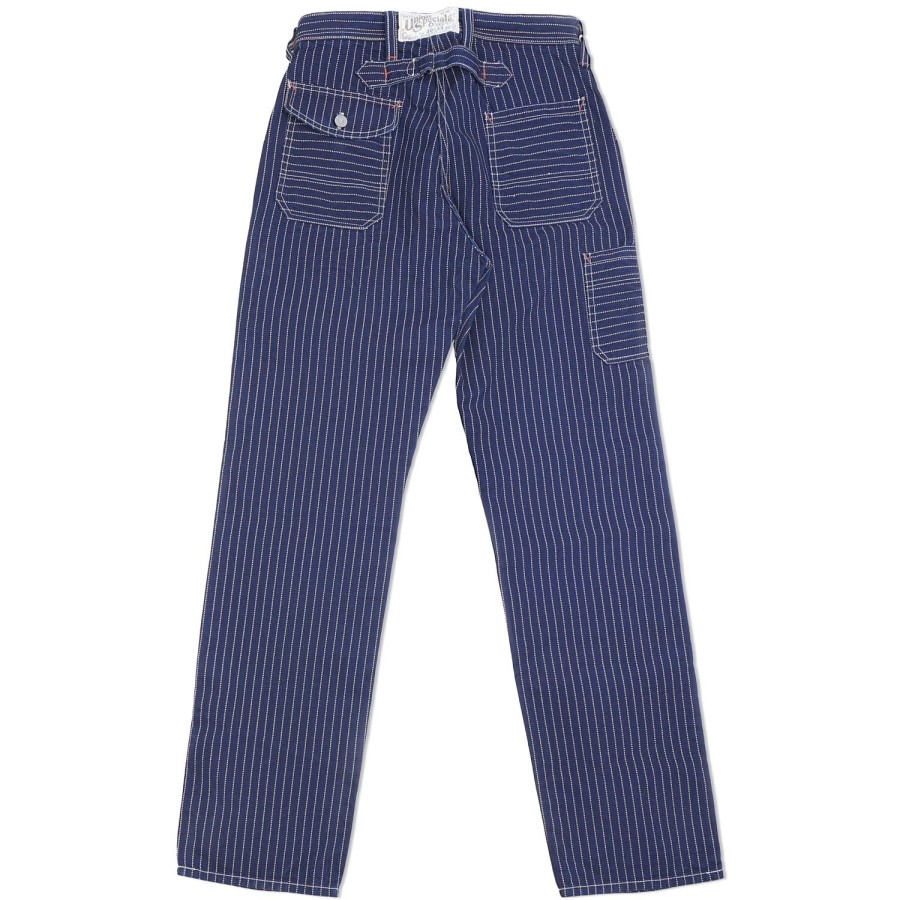 Clothing Freewheelers & Co | Freewheelers 2112001 Longshoreman Overall - Indigo Wabash Stripe